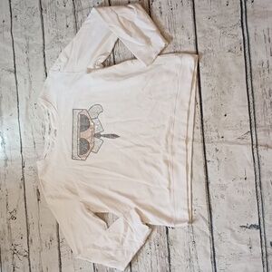 Karl Lagerfeld White Rhinestone Head Logo Cotton Blend Sweatshirt L